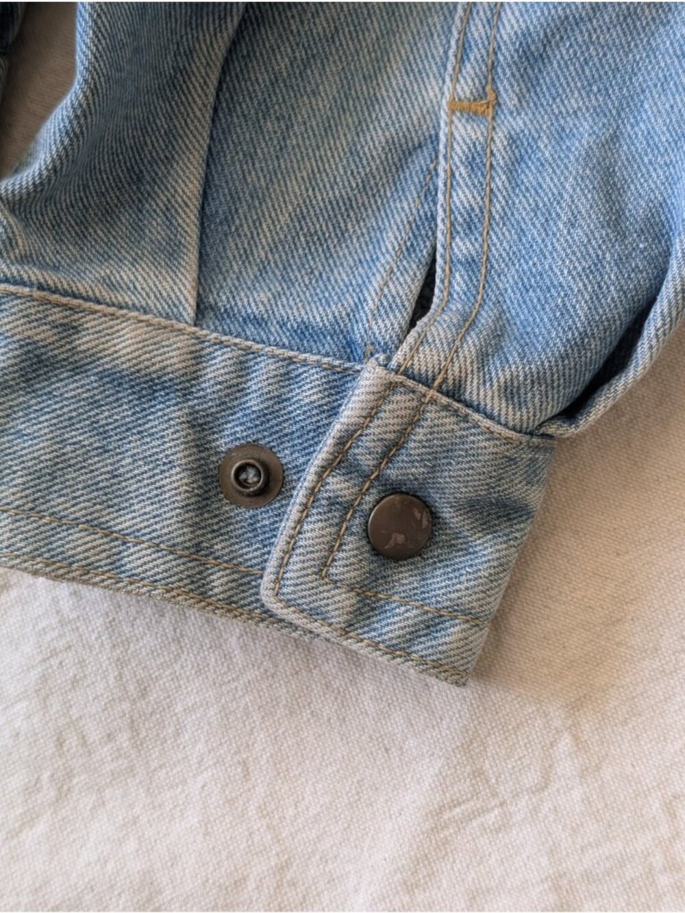 Vintage 80s Snoopy Honda Biker Denim Patch Jacket Wrangler Pocket Full Zip Large - Picture 11 of 12
